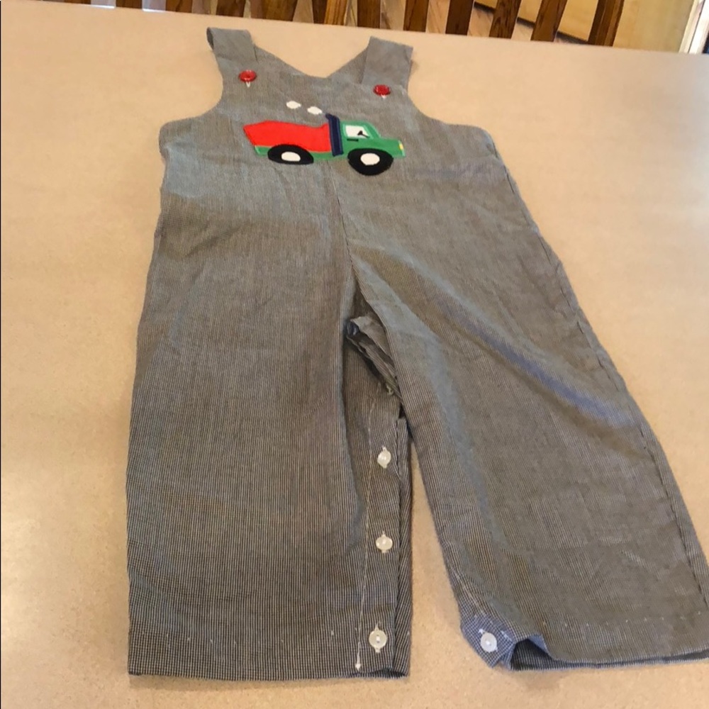 Boys dump truck overalls